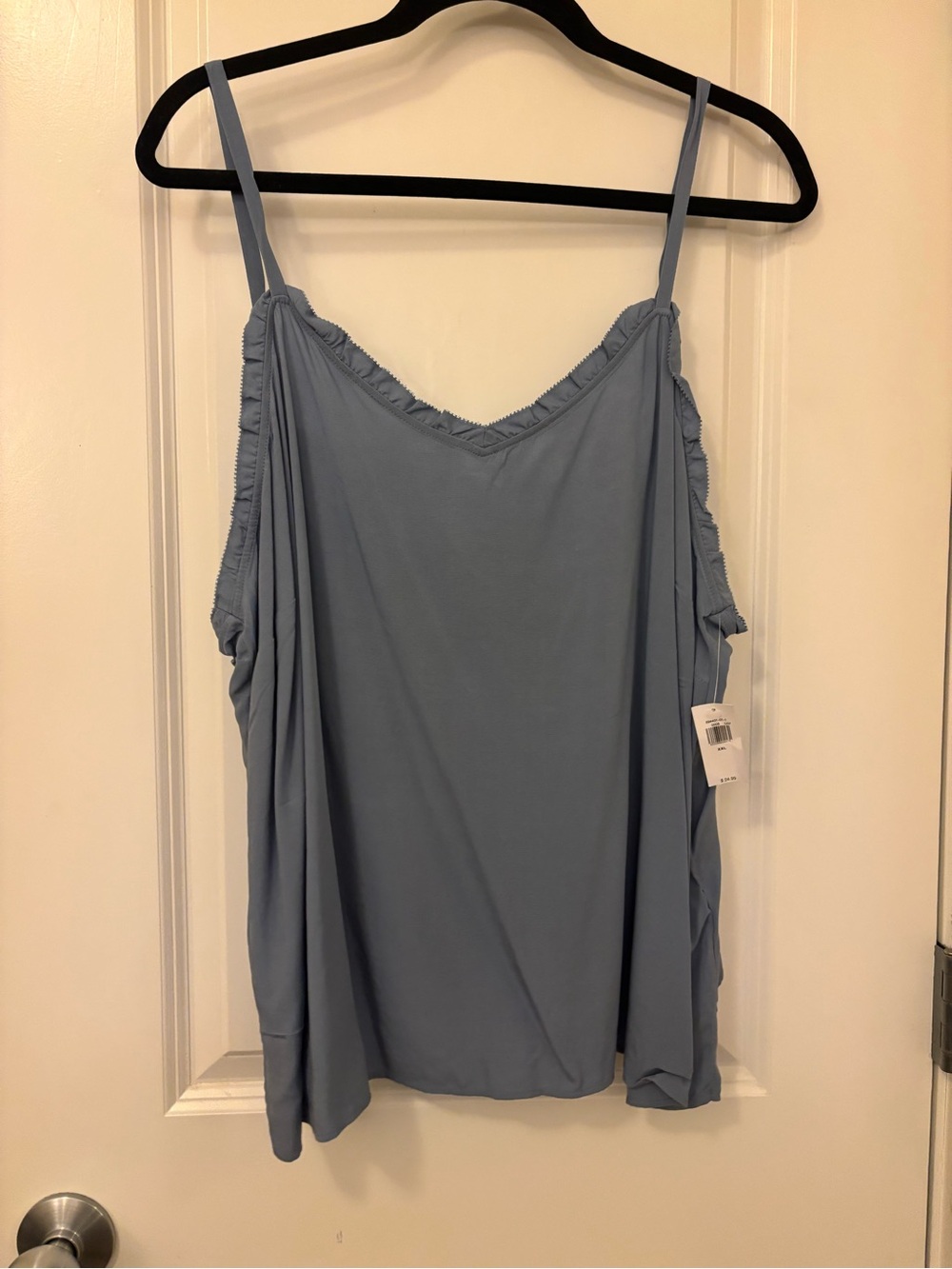 Old Navy Dusty Blue Ruffle Trim Spaghetti Strap Camisole
